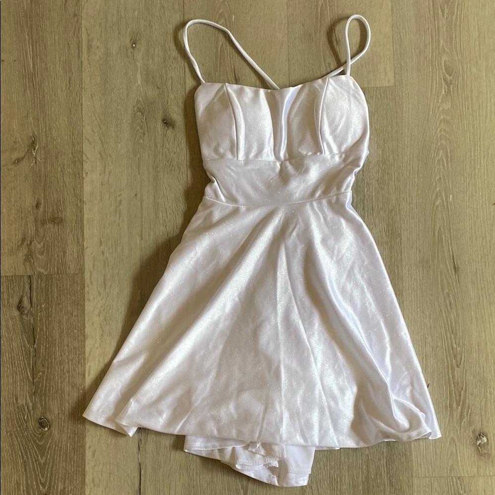 Elegant White Spaghetti Strap Dress